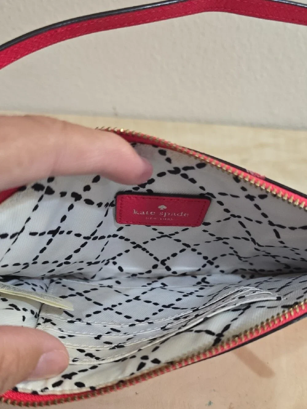 kate spade Bright Hot Pink Wristlet Clutch with Gold Hardware